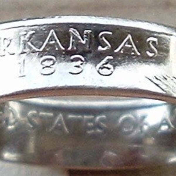 2003 Arkansas State Quarter Coin Ring in a size 9