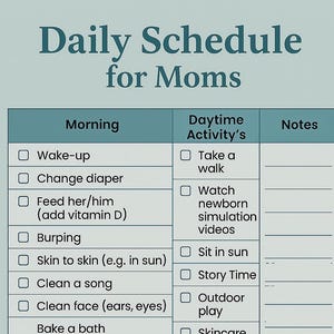 Daily Baby Schedule for Moms (Boy Version) | Printable Routine Chart | Newborn Daily Planner | Digital Baby Tracker