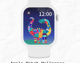 Fondo de pantalla de reloj bonito: esfera de dinosaurio para niños y soñadores / Fondo de pantalla de reloj inteligente