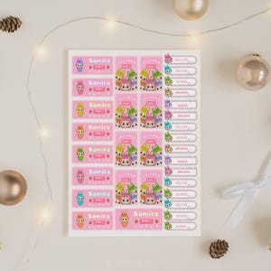 Labubu School Labels: Editable Name Tags, Printable Monster Stickers (Canva Template Digital Download