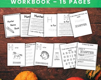 Custom Name Tracing Worksheet: Preschool Handwriting Practice (PDF Download, 15 Pages + Coloring Pages)