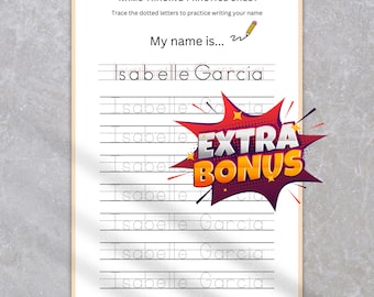 Pre-K Custom Name Tracing Worksheet Personalized Kids Name Practice Printable Name Writing Sheet for Preschool and Kindergarten