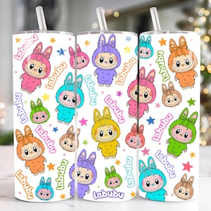 Trendy Pink Cartoon 20oz Skinny Tumbler Cartoon 20 oz Tumbler Wrap Cartoon Characters 20oz Tumbler Png Straight and Tapered 20oz Wrap