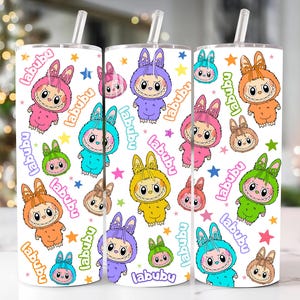 Trendy Pink Cartoon 20oz Skinny Tumbler Cartoon 20 oz Tumbler Wrap Cartoon Characters 20oz Tumbler Png Straight and Tapered 20oz Wrap