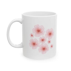 Personalized Cherry Blossom Mug with Custom Name Japanese Sakura Floral Gift for Her or Him