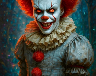 Eternal Jester – Digital Horror Clown Print, Dreamstate Nightmare Art, Creepy Wall Decor, Dark Surreal Downloadable Poster