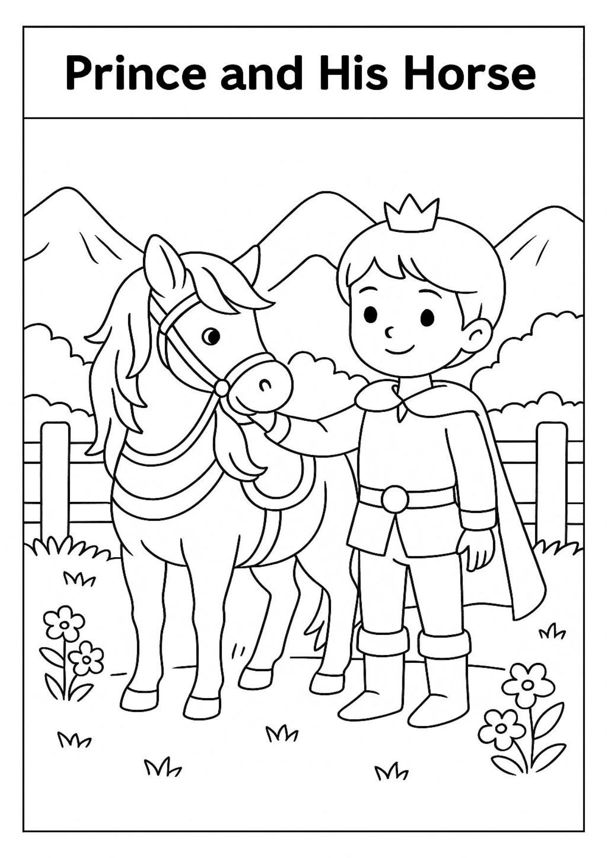Printable Fantasy Coloring Book for Kids | 20 Pages of Princesses ...