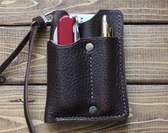 Personalized Leather EDC Organizer, EDC Wallet, Everyday Carry Gear in Hand Stitched Leather Pouch, EDC Organizer, Great Gift for Men