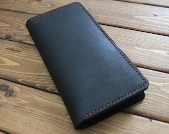 BLACK Leather Wallet for Galaxy S23, S22,   Pixel 7, Pixel 8 , android phone