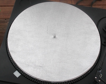 ターコイズブルーレザーターンテーブルマット：フルグレインビニール