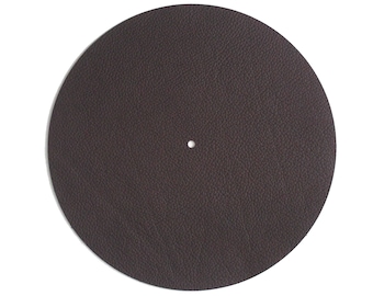 DARK BROWN Leather Turntable Mat, Leather Turntable Slip Mat, Leather Platter Mat