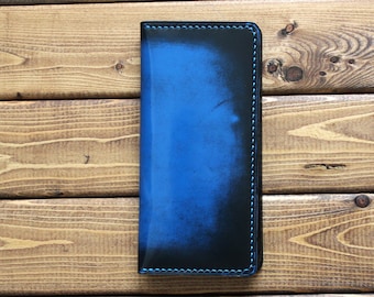 iPhone 15, 15 Pro, 15 Pro Max, 15 plus and all other iPhone series Wallet in Hand Burnished Blue (Free Personalization)