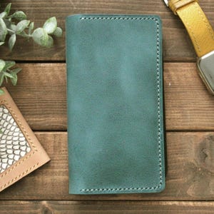 Funda de cuero para teléfono Android hecha a mano, funda de billetera personalizada para teléfono, cuero italiano de grano completo de primera calidad, cosido a mano, tarjetero personalizado
