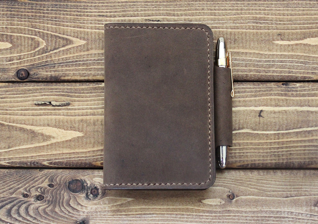 Extra Small Notebook Wallet with a Pen Loop in Rustic Etsy