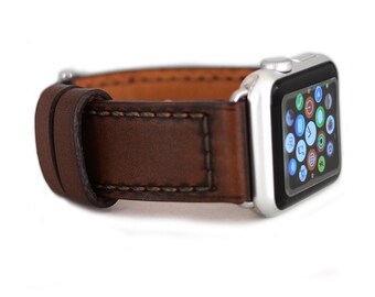 CALF BROWN Leather Apple Watch 44mm, 40mm, 42mm, 38mm Strap, Watchband 22mm, 20mm, Galaxy Watch 46mm, 42mm Watchband