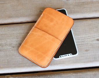 Traditional Harness Vegetable Leather iPHONE Sleeve Case, iPhone X, iPhone 8 plus, iPhone 8, iPhone 6, 6s, 6 plus, 7, 7 plus, iPhone SE