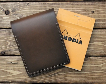 Rhodia Hand Stitched Cover in Italian Burnished Leather (Free Personalization)