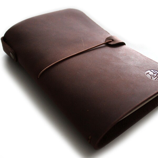 MIDORI passport size - Cahier pocket size - FIELD notes leather cover in Deep Burgundy