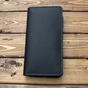 Cartera de cuero para teléfono hecha a mano / Ajuste personalizado para Galaxy S25, Pixel 9 y más, teléfonos Android en cuero marrón, personalización gratuita
