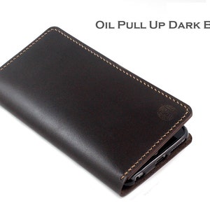 Portefeuille pour iPhone 16, 16 Pro, 16 Pro Max, 16 Plus et toutes les autres séries d'iPhone en cuir marron foncé (personnalisation gratuite)