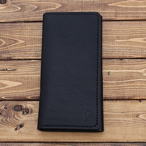 Étui portefeuille en cuir noir huilé cousu à la main pour tous les modèles Galaxy, Nexus, Pixel, Oppo, HTC, Lenovo, Xperia