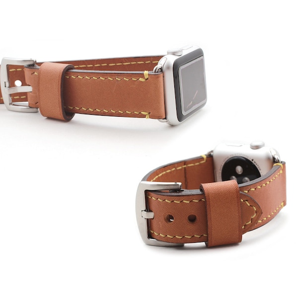 BASEBALL GLOVE TAN Leather Apple Watch Strap 44mm, 40mm, 42mm, 38mm, Watch Strap 22mm, 24mm, Galaxy Watch 46mm & 42mm Strap