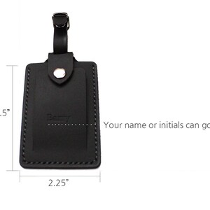 Personalized for FREE Luggage Tag in Black Leather, Backpack Tag, Golf ...