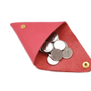 Change Purse, coin purse, Earbud keeper in Caviar Pattern Embossed CALF Leather image 5