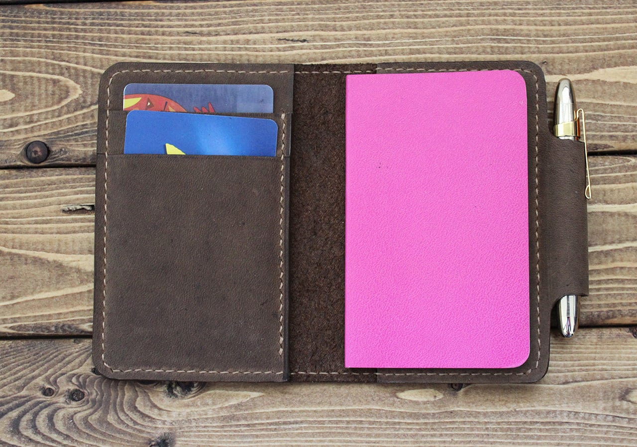 Extra Small Notebook Wallet with a Pen Loop in Rustic Etsy