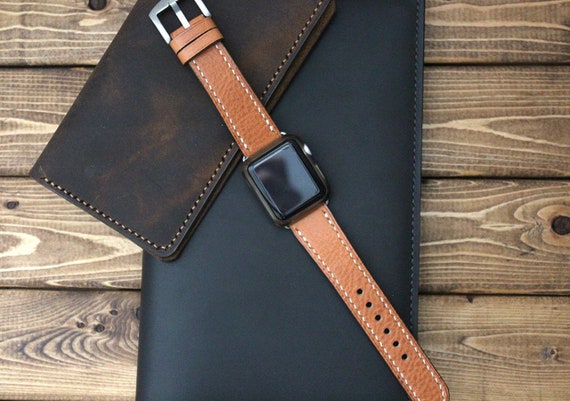 Vegetable tanned leather watch strap hot sale