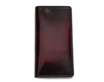 iPhone 15, 15 Pro, 15 Pro Max, 15 plus and all other iPhone series Wallet in Hand Burnished Dark Red (Free Personalized)