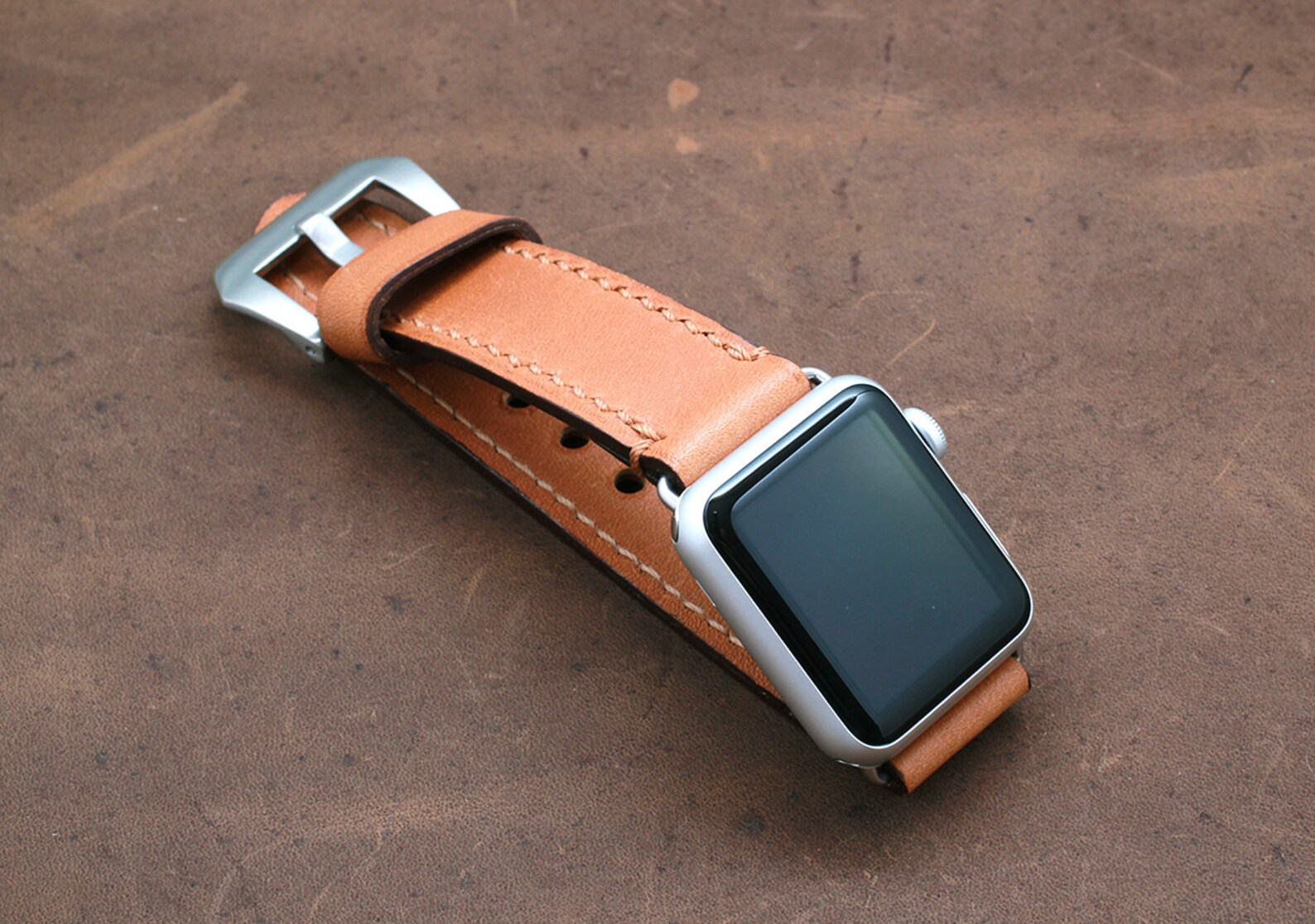 BASEBALL GLOVE TAN Leather Watch Strap New Apple Watch 44 Etsy