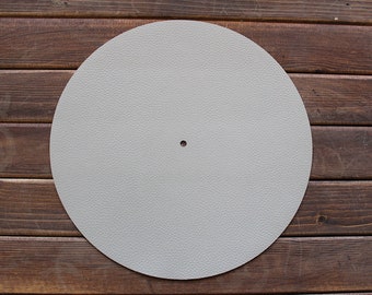 ターコイズブルーレザーターンテーブルマット：フルグレインビニール