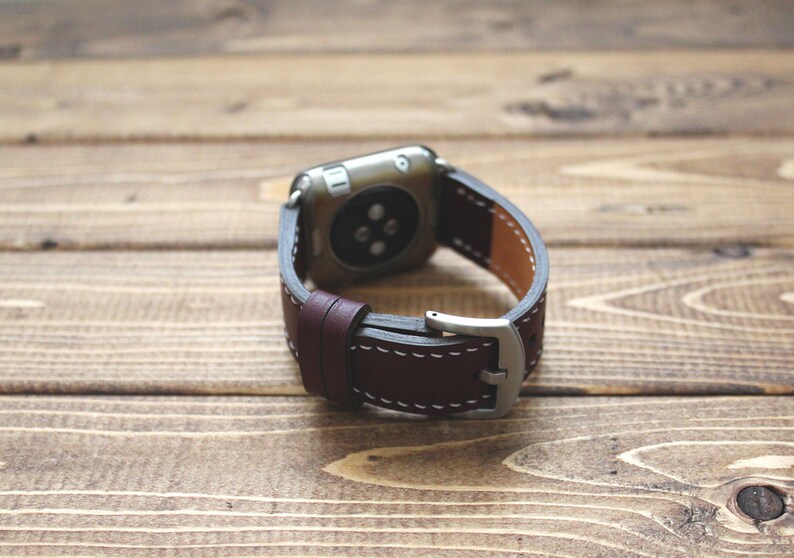 Apple Watch Band in Baseball Glove BURGUNDY Leather Apple Etsy Canada