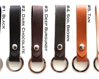 Personalized Leather KEY CHAIN, Key Holder, Key ring, attachable to belt loop, Leather key fob,