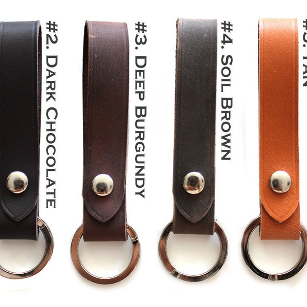 Personalized Leather KEY CHAIN, Key Holder, Key ring, attachable to belt loop, Leather key fob,