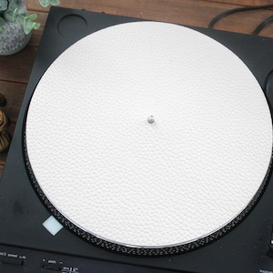 フルグレインレザーターンテーブルマット、ターンテーブルスリップマット、静電気防止レコードプラッターマット、オーディオマニアアクセサリー、ビニールレコードコレクターギフト