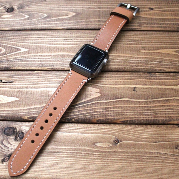 BASEBALL GLOVE TAN Leather Apple Watch Strap, Series 4 (44mm, 40mm) 42mm, 38mm, Watch Strap 22, 24mm, Galaxy Watch 46mm & 42mm