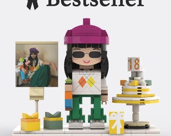 Custom Brick Me Figures from Your Photo for Birthday, Personalized Building Blocks Gift, Unique Birthday Gift for Friends, Kids, Couples