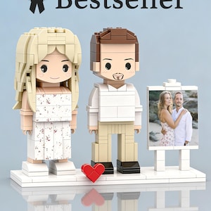 Anpassade klossfigurer från ditt foto, Personlig pargåva, Anpassade Brick Me-figurer, Present till par, Vänner, Pojkvänner