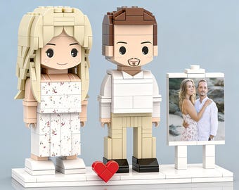 Figuras de ladrillo personalizadas con tu foto, regalo de bloques personalizado para pareja, figuras personalizadas de Brick Me, regalo para parejas, amigos y novios.