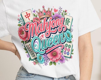 Mahjong Social Club Shirt, Mahjong Queen Tee, Floral Mahj Gift