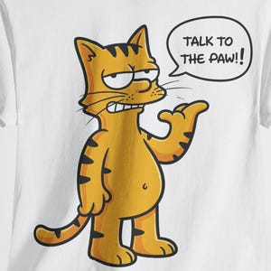 Praat met de Paw Cat T-shirt - Grappig Simpson-stijl T-shirt