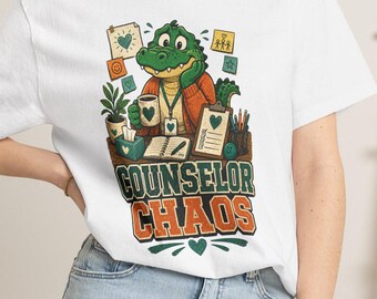 School Counselor Shirt, Counselor Chaos Crocodile Tee, Guidance Counselor Gift, Back to School Staff Top