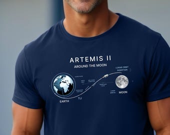 Artemis II Around the Moon Shirt, Lunar Mission Space History Tee