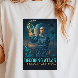 Torenza Decoding Atlas Surreal Cosmic Woman Alien Script Fantasy Graphic T Shirt