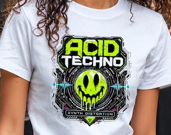 Acid Techno Shirt, Synth Distortion Tee, Neon 303 Rave Music Shirt, Electronic Festival Gift
