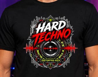 Hard Techno Shirt, Distorted Kick Tee, Bass Rave Music Shirt, Industrial Electronic Festival Gift