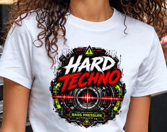Hard Techno Shirt, Bass Pressure Tee, Industrial Rave Music Shirt, Electronic Festival Gift for Techno Fans