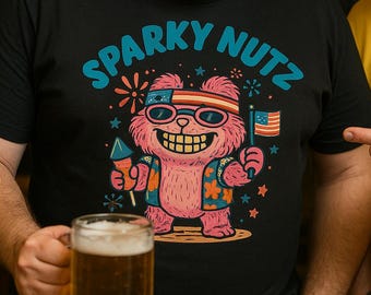 Camiseta divertida del 4 de julio: camiseta patriótica con marioneta de monstruo de barbacoa, regalo unisex para el Día de la Independencia de EE. UU.